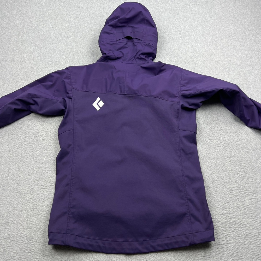 Black Diamond Dawn Patrol Hybrid Shell Jacket Mens Small Purple Hooded Schoeller - Picture 12 of 14